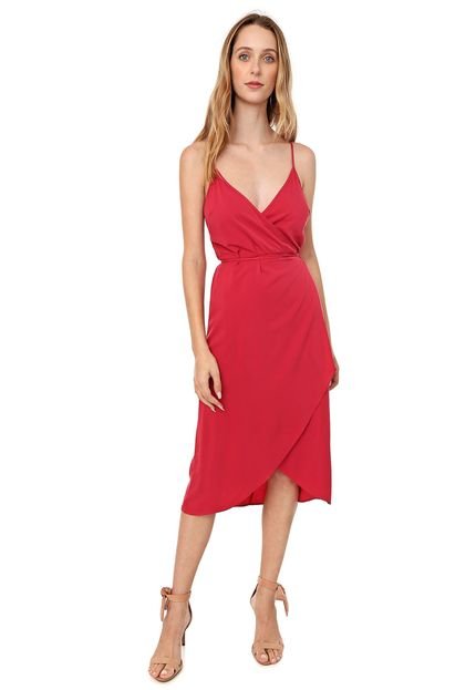 Vestido Colcci Midi Transpassado Rosa - Marca Colcci