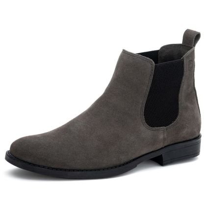 Bota Masculina de Couro Adventure Resistente Cano Baixo Country Cinza - Marca Yes Basic