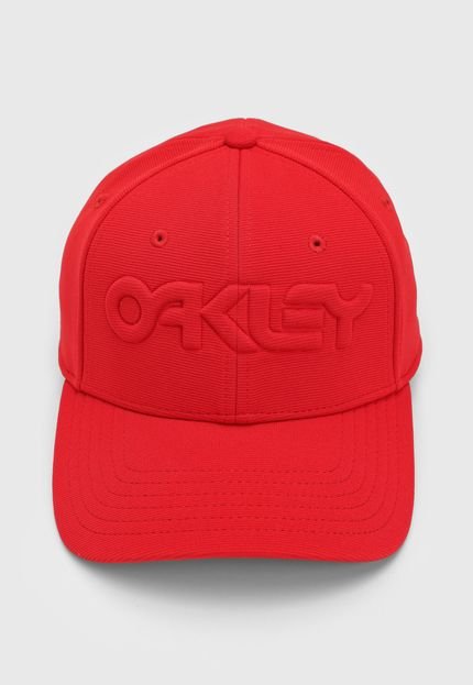 Boné Fechado Oakley Mod 6 Panel Stretch Hat Emboss Aba Curva Vermelho - Marca Oakley