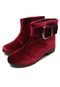 Bota DAFITI SHOES Veludo Maxi Fivela Vinho - Marca DAFITI SHOES