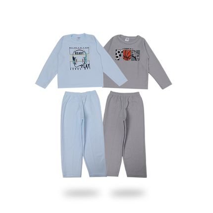 2 Conjuntos Pijama Masculino Em Plush Calças De Frio E Blusas - Marca CFAstore