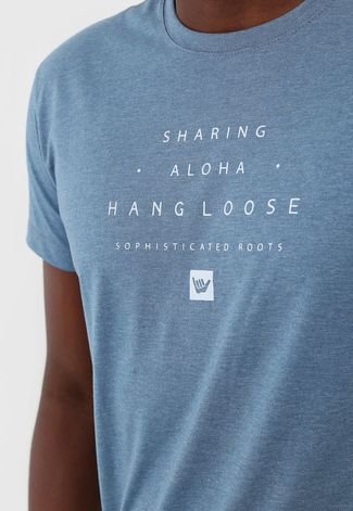 Camiseta Hang Loose Lettering Azul