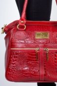 Bolsa de couro croco Luana Vermelho - Marca Andrea Vinci