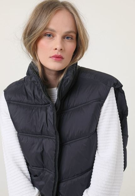 Colete Puffer Only Gola Alta Preto - Marca Only