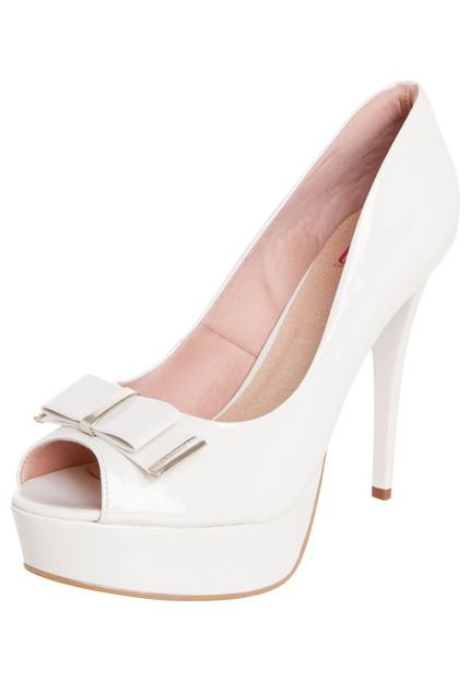 Peep Toe Pink Connection Andressa Off White - Marca Pink Connection