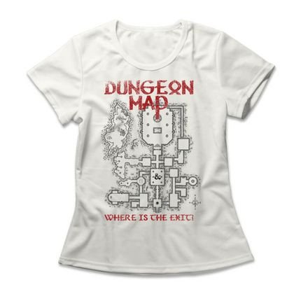 Camiseta Feminina Dungeon Map - Off White - Marca Studio Geek 