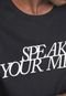 Camiseta Hering Speak Your Mind Preta - Marca Hering