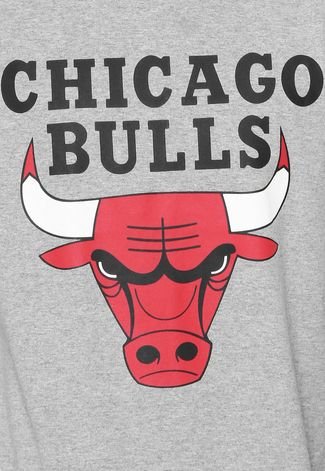 Camiseta New Era Logo Chicago Bulls Cinza