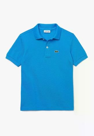 Camisa Polo Infantil Lacoste em Petit piquet Azul