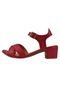 Sandália Salto Grosso Rosa Chic Calçados Salto Baixo 4 cm Bloco Vermelho - Marca Rosa Chic Calçados