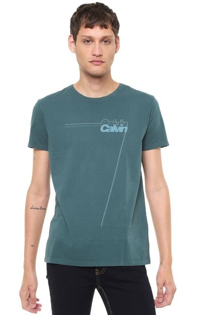Camiseta Calvin Klein Jeans Logo Contorno Verde - Marca Calvin Klein Jeans