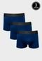 Kit Com 3 Cuecas Boxer Cotton Confort Part.B Azul - Marca Part.B