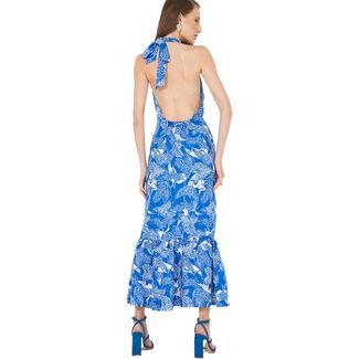 Vestido Linho Colcci Estampado IN23 Azul Feminino