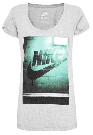 Camiseta Nike Sportswear Bf Wall Futura Dk Cinza