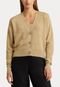 Cardigan Tricot Lauren Ralph Lauren Reto Monograma Bege - Marca Lauren Ralph Lauren