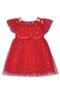 Vestido Vermelho Tule Brilho Infantil Petit Cherie G Vermelho - Marca Petit Cherie