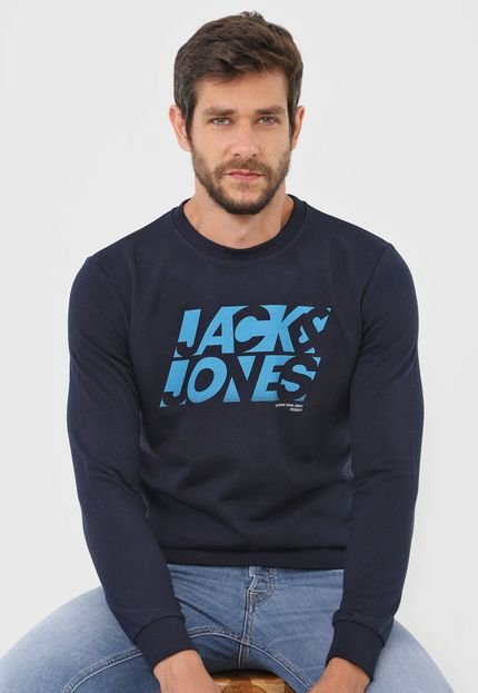 Blusa de Moletom Fechada Jack & Jones Logo Cinza - Marca Jack & Jones