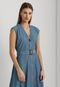 Vestido Jeans Lauren Ralph Lauren Midi com Cinto Azul - Marca Lauren Ralph Lauren