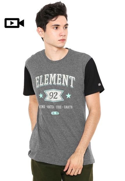 Camiseta Element Four Elements Cinza/Preta - Marca Element