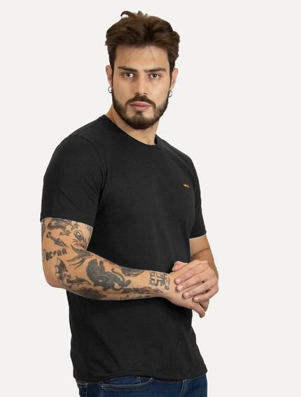 Camiseta Colcci Masculina Back To Basics Orange Logo Preta - Marca Colcci