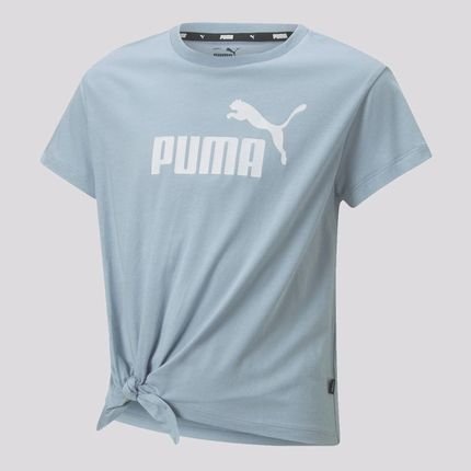 Camiseta Puma Ess Logo Juvenil Azul Claro - Marca Puma