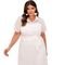 Vestido Plus Size Renda com Meia Vista  Off White - Marca Predilects Plus