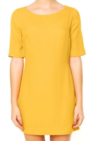 Vestido FARM T-Shirt Decote Amarelo