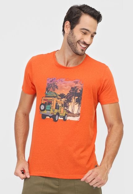 Camiseta Colcci Tropical Laranja - Marca Colcci
