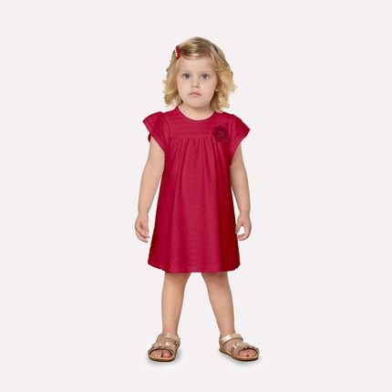 Vestido Infantil Menina Flor Milon Vermelho - Marca Milon