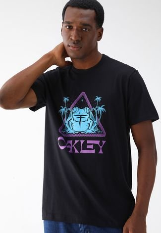 Camiseta Oakley Reta Estampa Preta