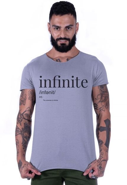 Camiseta Jay Jay Corte a Fio Infinite DTG Cinza Claro - Marca Jay Jay