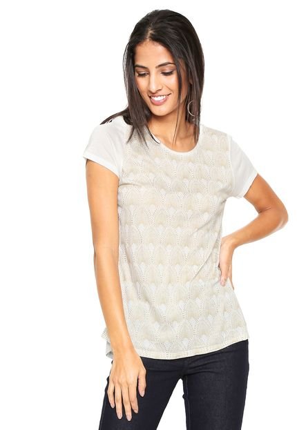 Blusa Dudalina Estampada Off White - Marca Dudalina