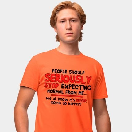 Camisa Camiseta Genuine Grit Masculina Estampada Algodão 30.1 Seriously Stop - M - Laranja - Marca Genuine