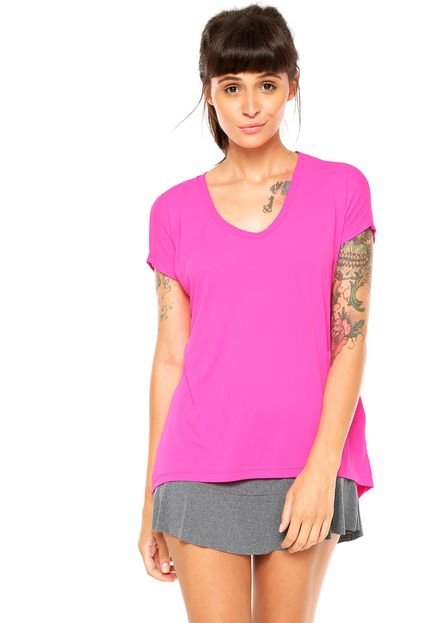 Camiseta Power Fit Decote Rosa - Marca Power Fit