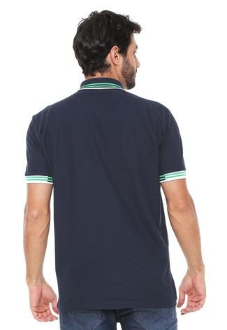 Camisa Polo Aleatory Reta Básica Azul-marinho
