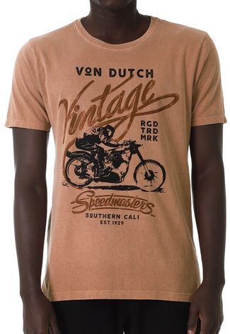 Camiseta Von Dutch Speedmasters  Marrom