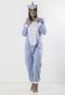 Pijama Unicórnio Linha Noite Kigurume Fantasia Azul - Marca Linha Noite