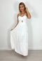Vestido Jaqueline Viscolinho Abertura Alcinha Branco Noivado Casamento Civil Ano Novo - Marca Cia do Vestido