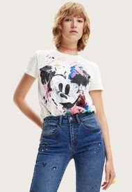 Polera Desigual Mickey Mouse Arty T-Shirt Blanco - Calce Regular