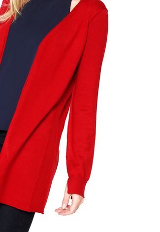 Cardigan Calvin Klein Jeans Tricot Liso Vermelho