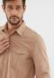 Camisa Sarja Hering Reta Bolsos Bege - Marca Hering