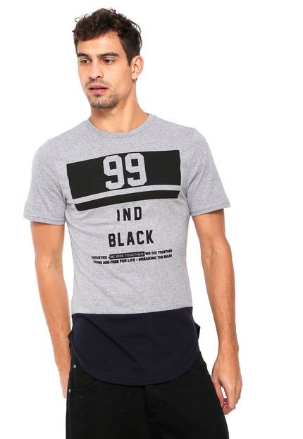 Camiseta Industrie Black 9010 Cinza/Azul-Marinho. - Marca Industrie