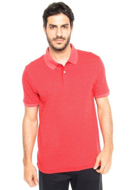Camisa Polo Calvin Klein Listras Vermelha - Marca Calvin Klein