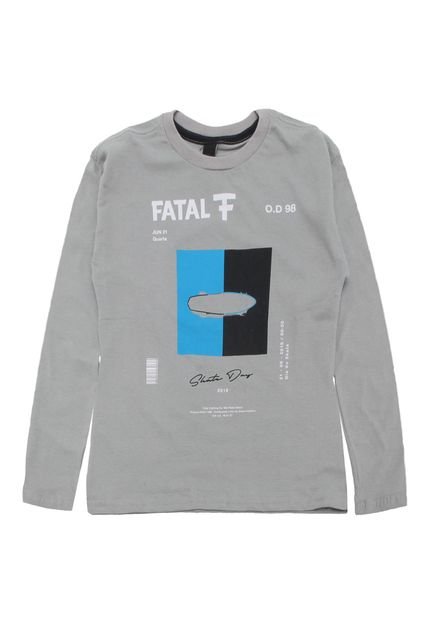 Camiseta Fatal Menino Frontal Cinza - Marca Fatal