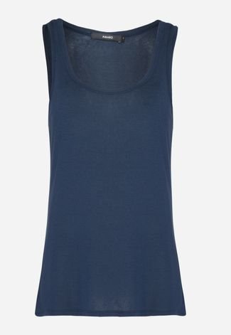 Promoção de Camiseta Regata Básica Lisa Azul Marinho - CT