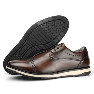Sapato Social Masculino Sapatofran Oxford Confortável Cadarço Esporte Fino Marrom