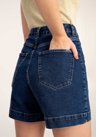 Shorts Jeans Mom Cintura Alta Alongado