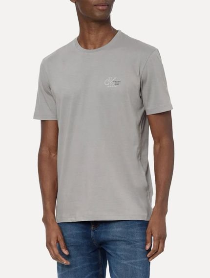 Camiseta Calvin Klein Jeans Naturals Outline CK Logo Cinza - Marca Calvin Klein