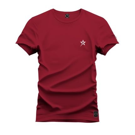 Camiseta Plus Size Casual Malha Confortável Estampada Nexstar No Peito - Bordô - Marca Nexstar