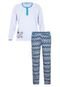 Pijama Pzama Lady Branco/Azul - Marca Pzama